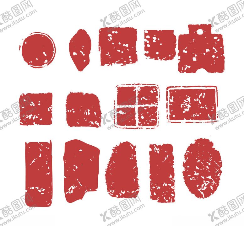 编号：64860502270940203093【酷图网】源文件下载-古典红色印章背景元素