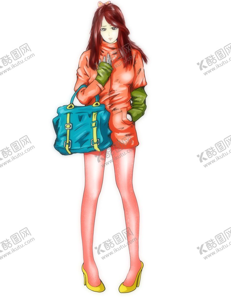 编号：71981209220905011369【酷图网】源文件下载-挎着包站立美女