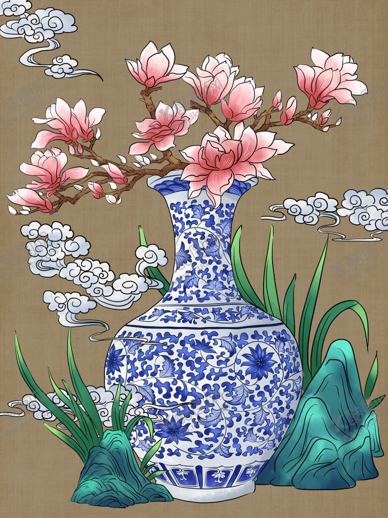 编号：73146710251003327092【酷图网】源文件下载-手绘花鸟山水风景画海报素材