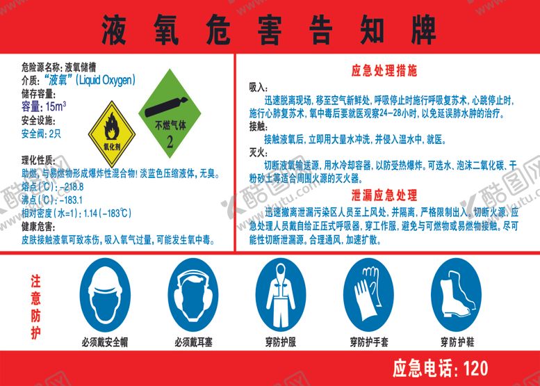 编号：51774309281735382391【酷图网】源文件下载-液氧危害告知牌危险告知注意