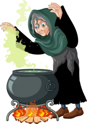 卡通魔女人物法万圣节