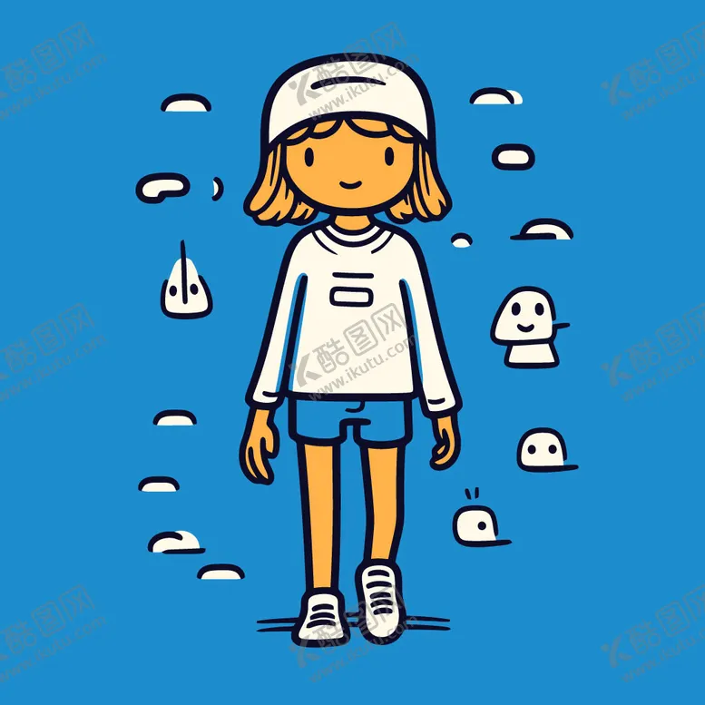 编号：34695809241051097954【酷图网】源文件下载-白色服装卡通人物