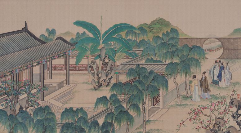 编号：93152405082222489500【酷图网】源文件下载-红楼梦场景精美工笔画