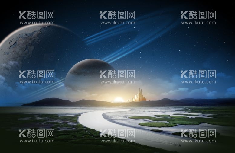 编号：76297612181949337894【酷图网】源文件下载-科幻星球创意背景