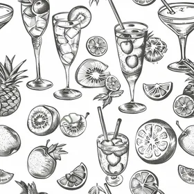 鸡尾酒果汁饮料调制酒素材