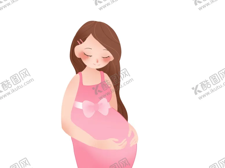编号：99460702181342247108【酷图网】源文件下载-母婴孕妇看肚子粉色连衣裙