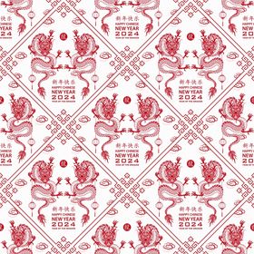 2024龙年新年元素中国金色