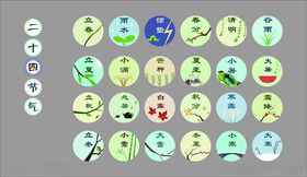 二十四节气插画含义集合图