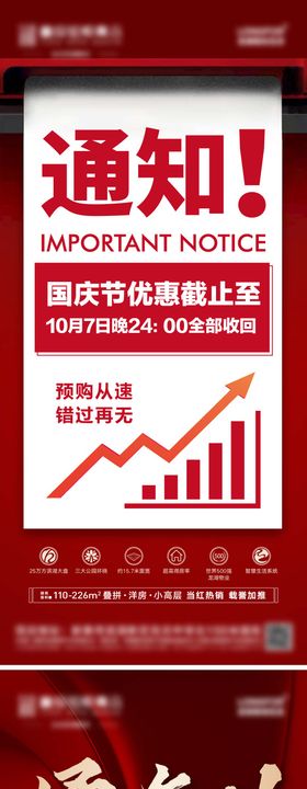 地产优惠截止通知系列海报