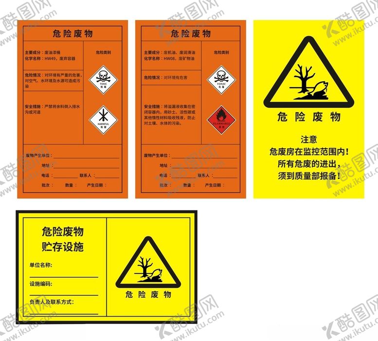 编号：20832101221118185452【酷图网】源文件下载-危险废物标识牌