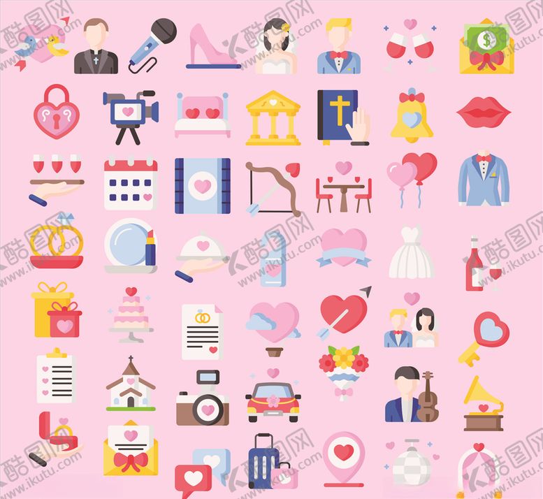 编号：27629410311421093750【酷图网】源文件下载-婚礼图标