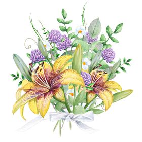 手绘花草牡丹花园元素素材