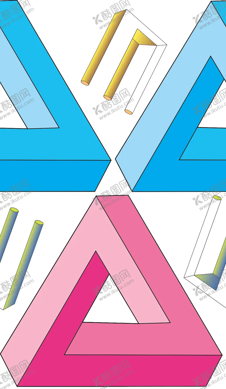 编号：98262809091604314253【酷图网】源文件下载-几何三角柱子
