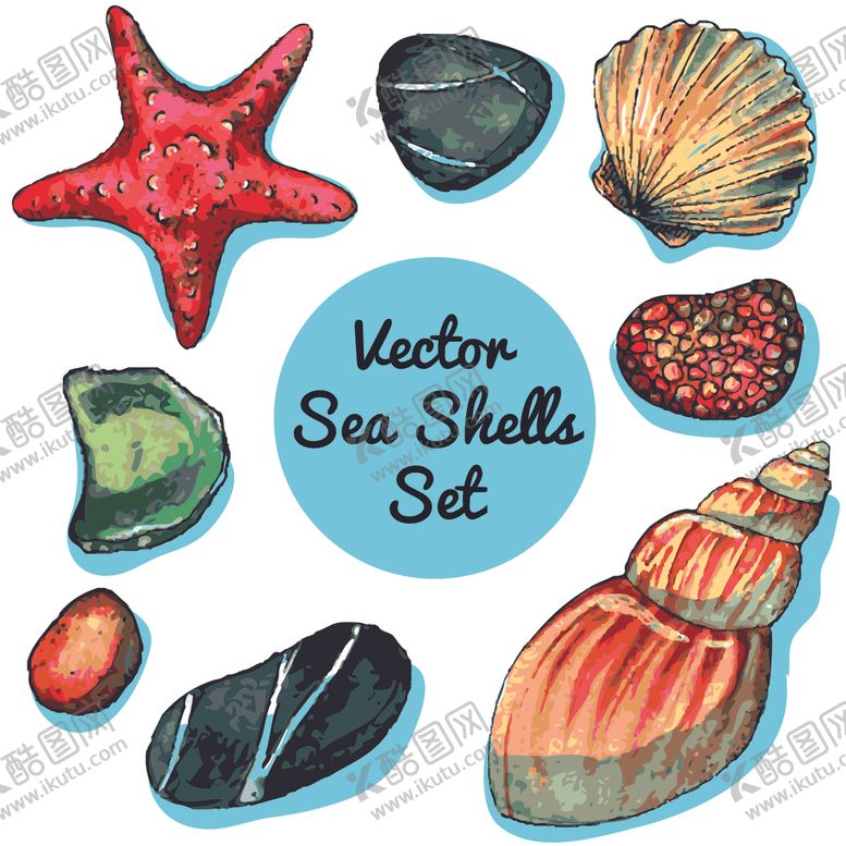 编号：77451110120508136386【酷图网】源文件下载-海鲜水彩插画图案