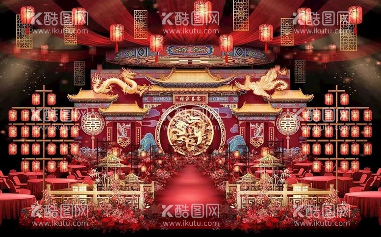 编号：15183302030321456268【酷图网】源文件下载-新中式红色迎宾效果图