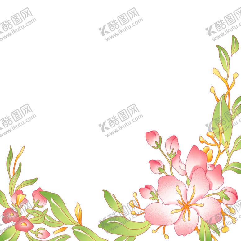 编号：94910704102048037928【酷图网】源文件下载-手绘粉色花卉装饰边框
