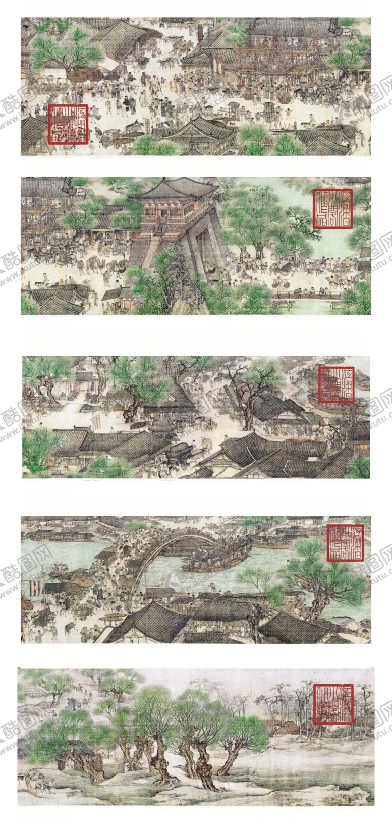 编号：54945302051100584105【酷图网】源文件下载-清明上河图非高清网络彩色版