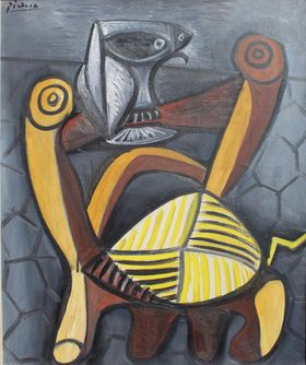 毕加索抽象绘画作品彩色油复古油书房装饰装饰芯