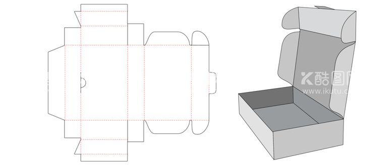 编号：20043312101251229637【酷图网】源文件下载-翻盖包装盒模切