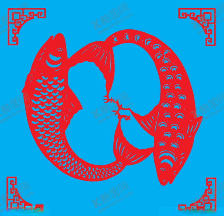 编号：68045109210931223167【酷图网】源文件下载-鱼剪纸