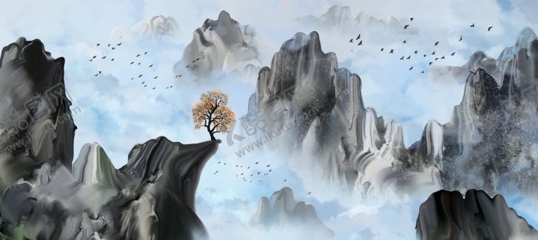 编号：92942109120028516089【酷图网】源文件下载-水墨山水