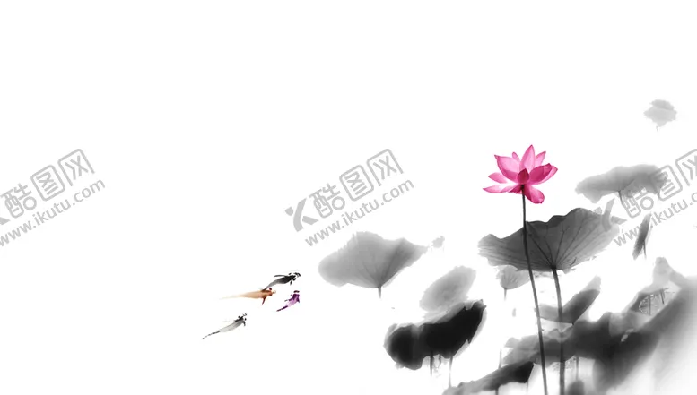 编号：16913906251451145131【酷图网】源文件下载-水墨荷花粉色荷花荷花意境