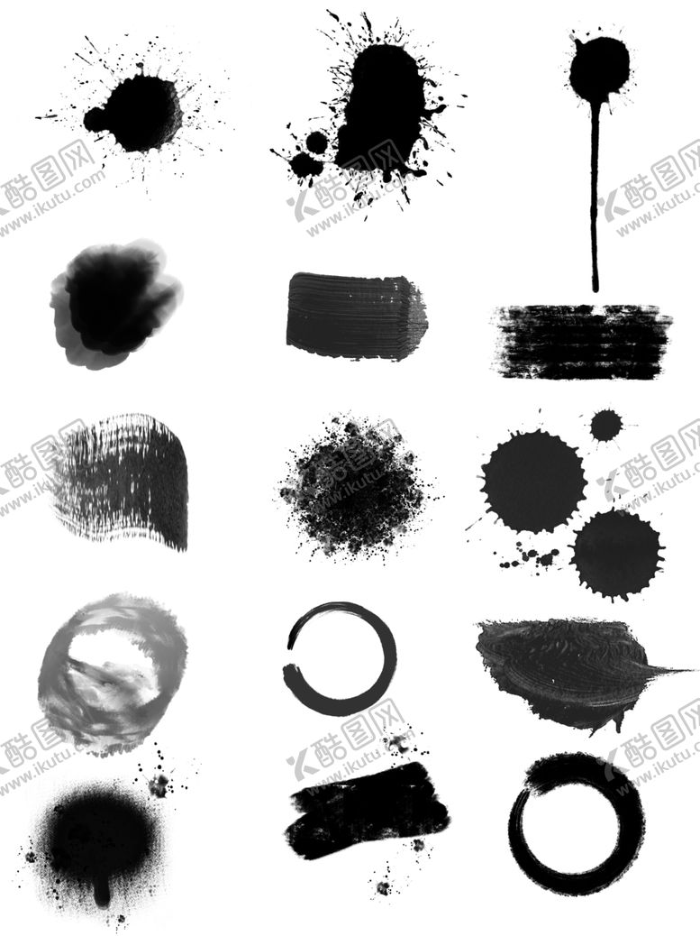 编号：35203910040105387684【酷图网】源文件下载-水墨素材毛笔画素材墨迹素材