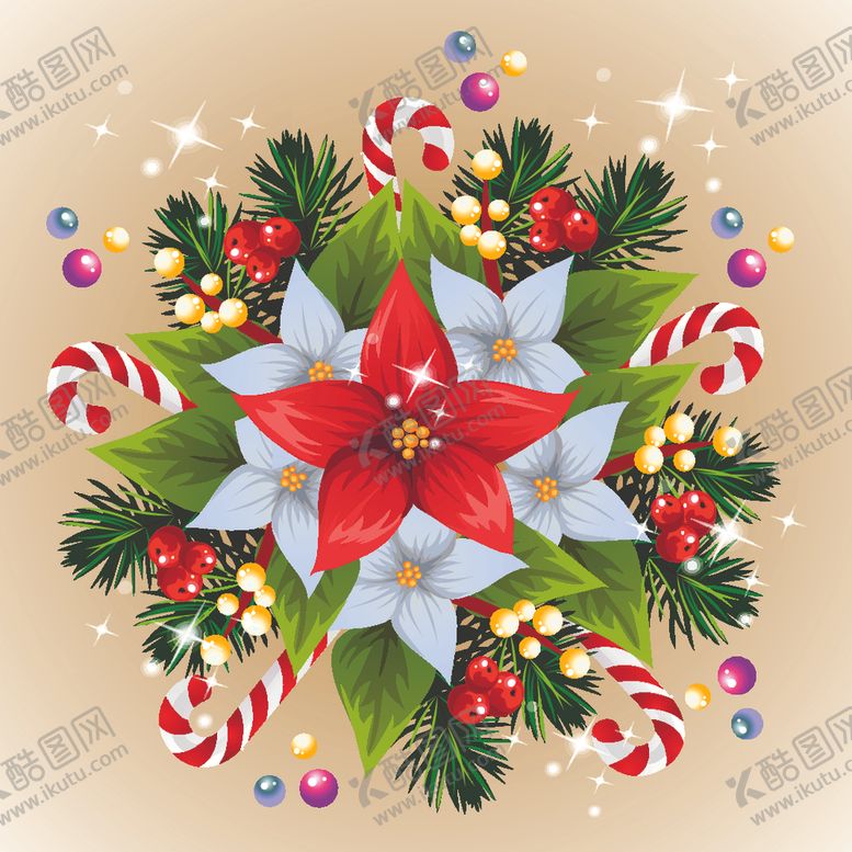 编号：57129809140526104742【酷图网】源文件下载-圣诞花球矢量设计