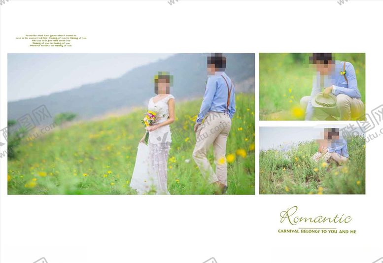 编号：59094209231129106094【酷图网】源文件下载-韩国风影楼婚相册模板之草地风情