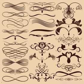 复古装饰花纹设计元素集