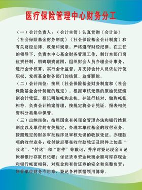 医疗保险管理中心财务分工制度