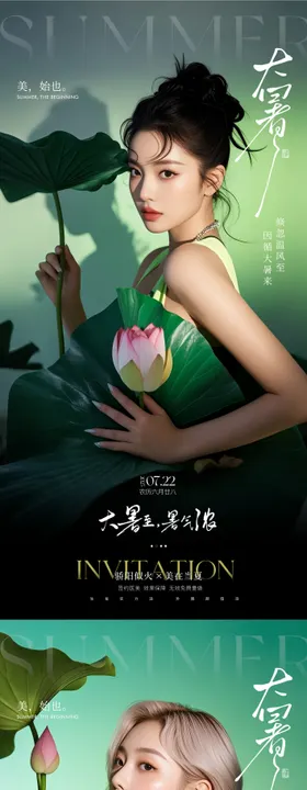 医美大暑促销海报