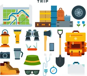 户外旅行装备集合