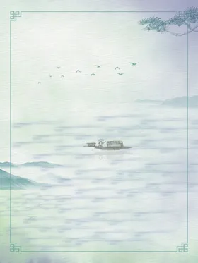 水墨画图片山水风景中国风色现代新式江南烟雨古典背