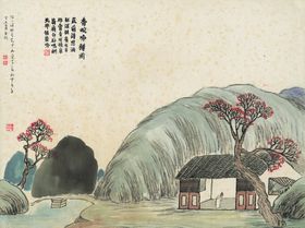 齐白石国画新中式山水鱼虾壁