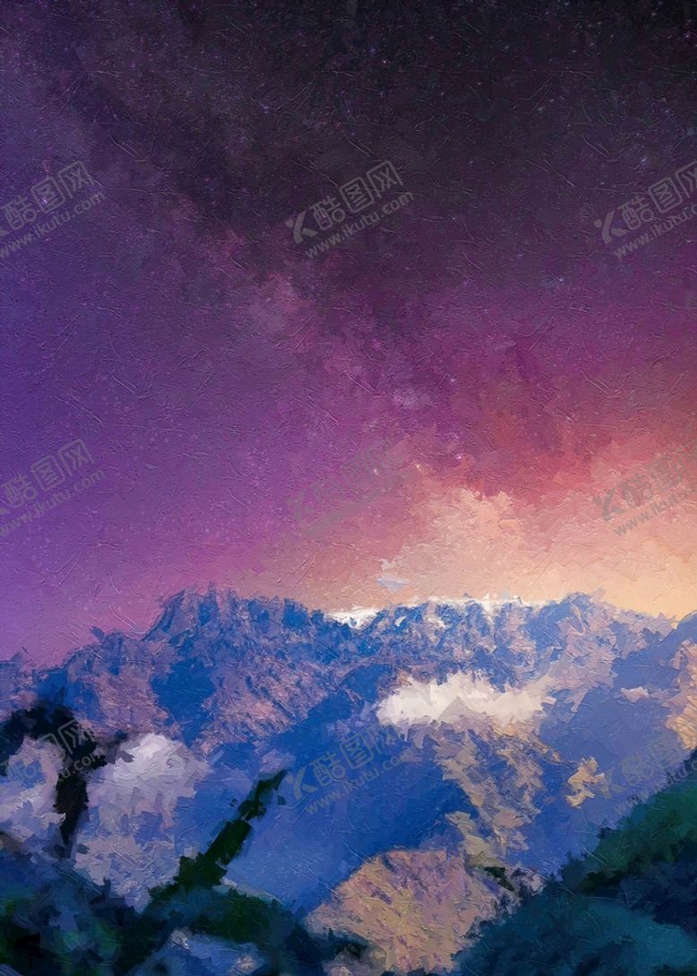 编号：57610510311122278231【酷图网】源文件下载-5070数字油画装饰画深夜星空