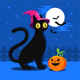 万圣节猫咪卡通形象卡通黑