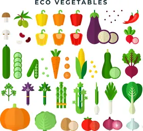 多彩蔬菜矢量插画素材