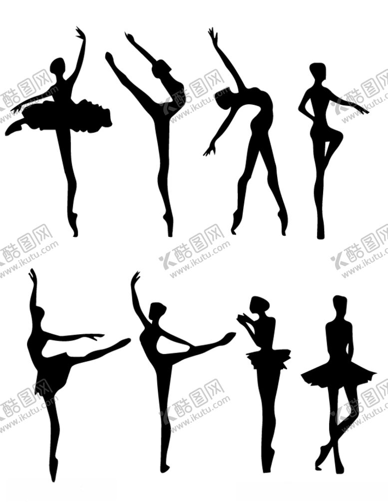 编号：19194009292354242677【酷图网】源文件下载-芭蕾动作矢量图