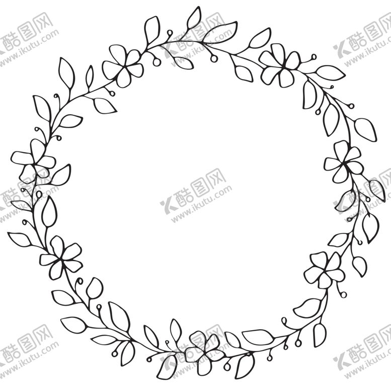 编号：11158109232340511473【酷图网】源文件下载-花纹花圈纹理