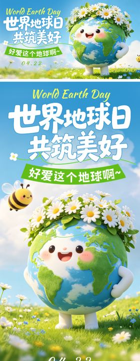 世界地球日绿色公益环境活动展板