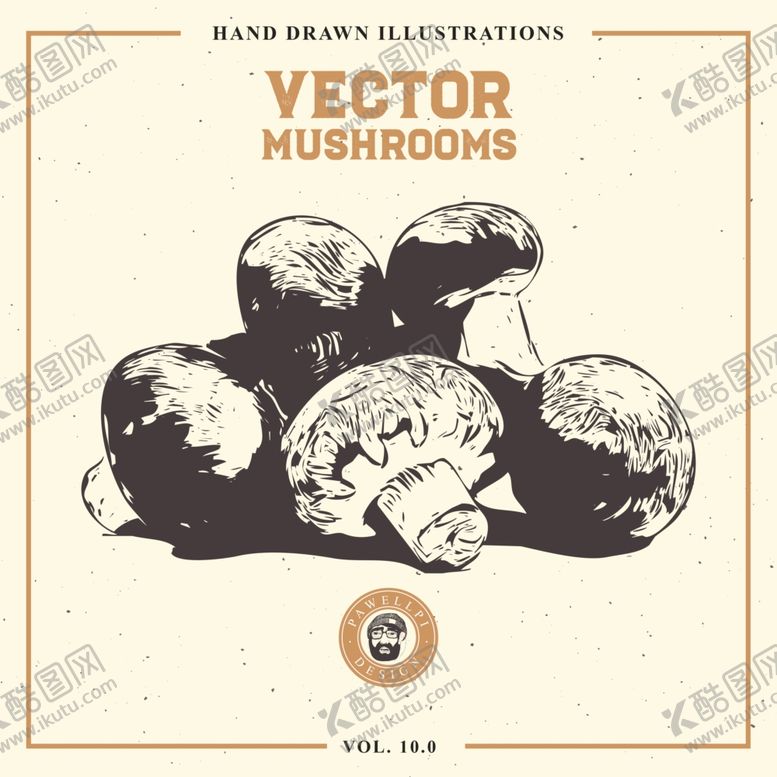 编号：61523010010125174087【酷图网】源文件下载-素描菌菇