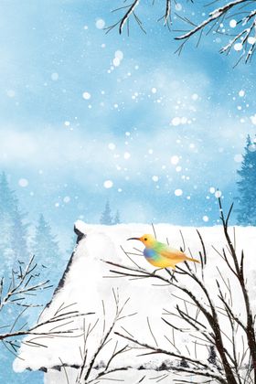 小雪插画