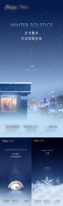 大雪大寒冬至节气海报