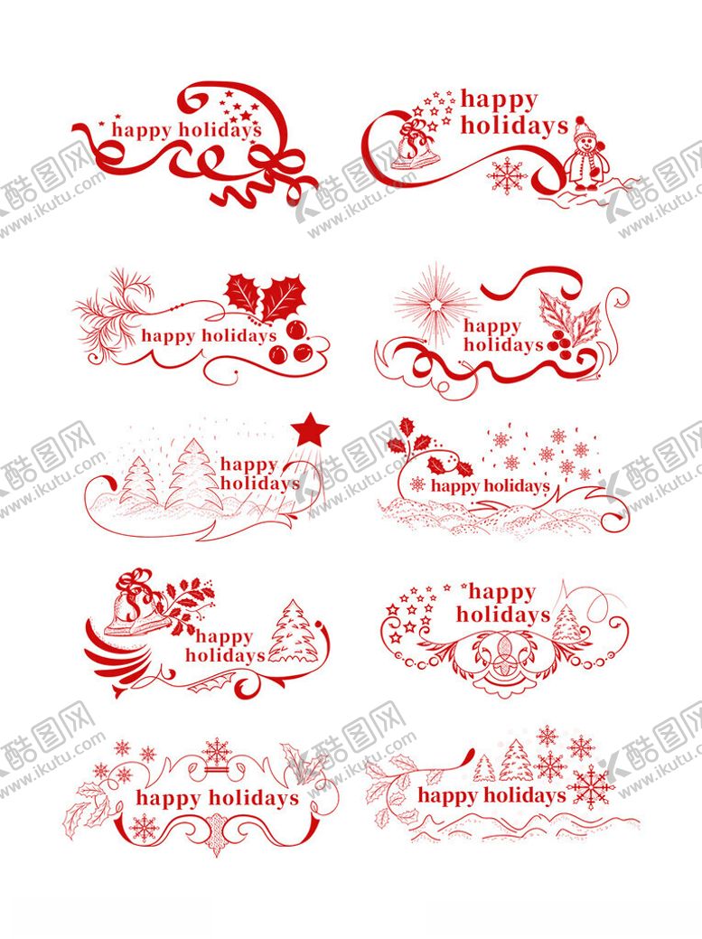 编号：39681011210255437246【酷图网】源文件下载-圣诞装饰字体设计集合
