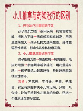 小儿推拿与药物治疗的区别