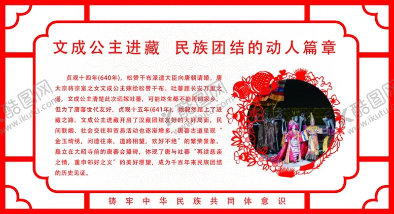 编号：45542402240606276559【酷图网】源文件下载-剪纸文化展板民族故事红色