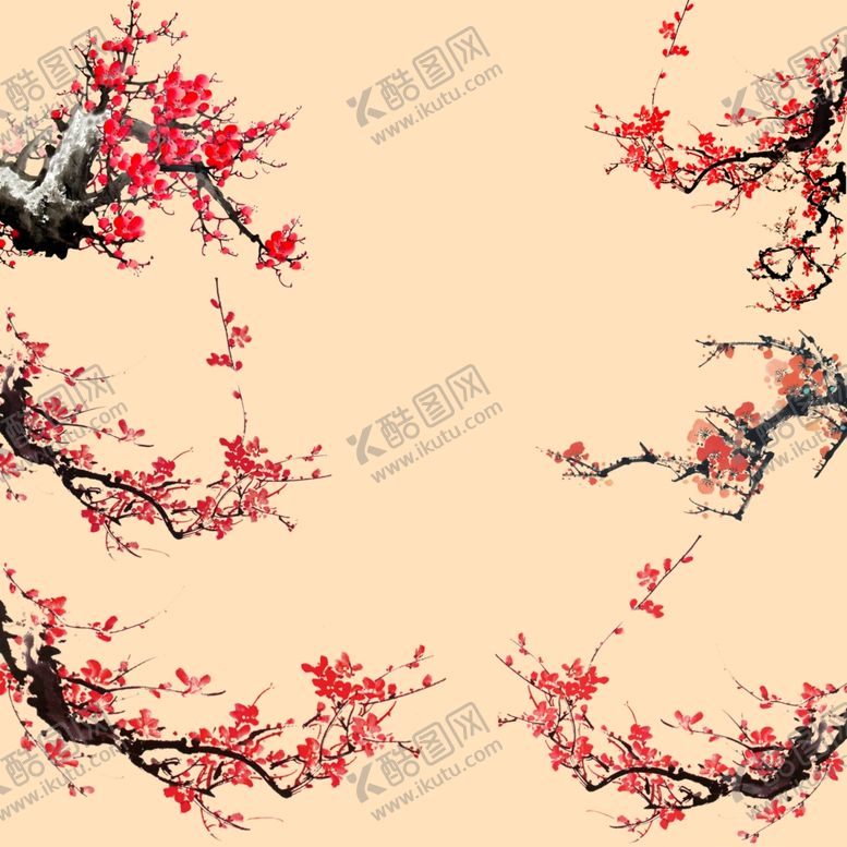 编号：31117202200730506664【酷图网】源文件下载-水墨梅花