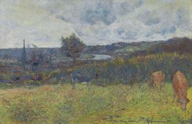 田园风景树林油画