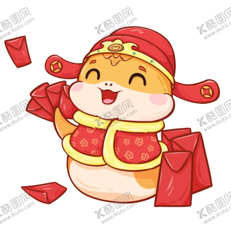 编号：68544301250519285399【酷图网】源文件下载-蛇年春节卡通插画